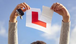 New driver tearing up an L-plate 